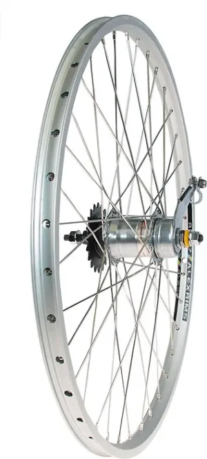 TAKAPYÖRÄ 559 hopea Shimano 3-V 26" tuplapohja vanne