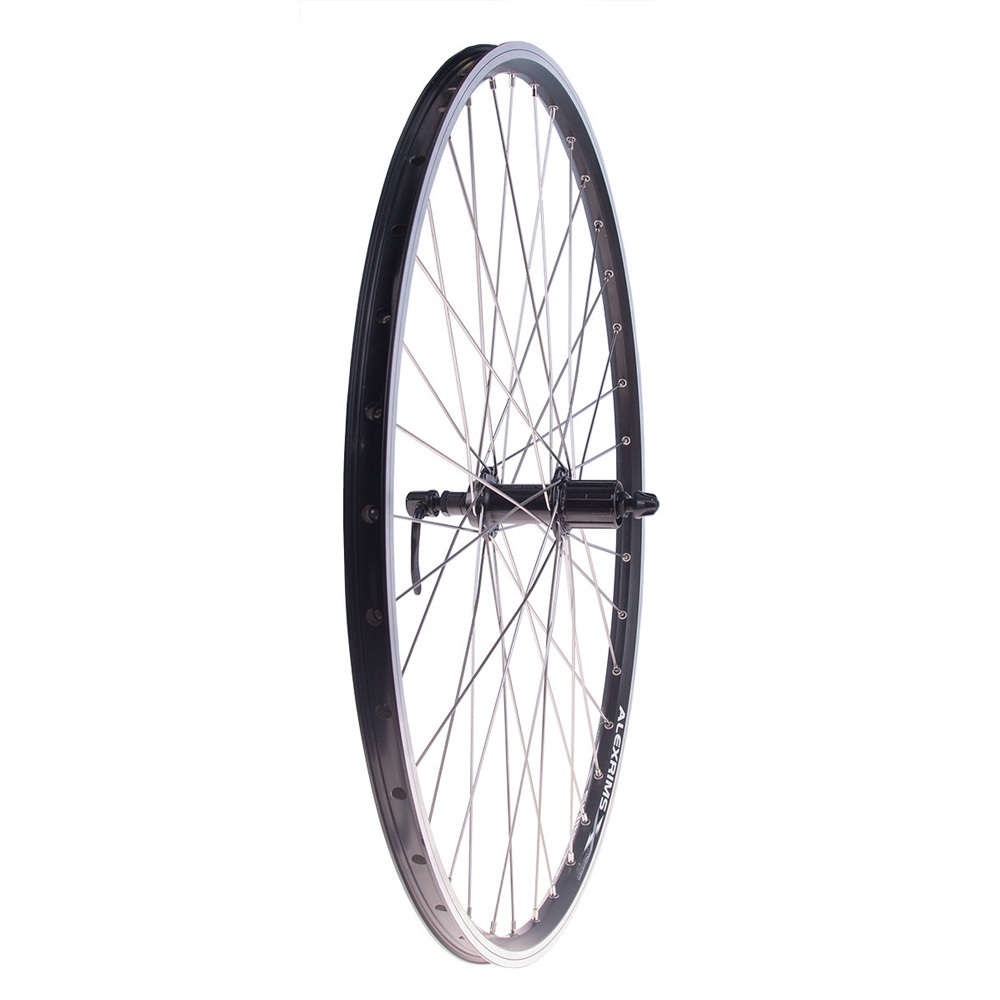 TAKAPYÖRÄ 622 musta 8/9-v kas QR 28" tuplapohja vanne